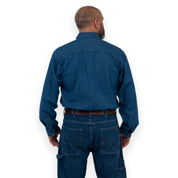 NWT Key Apparel Long Sleeve Men's Denim Work Shirt 2XLT - Picture 8 of 12